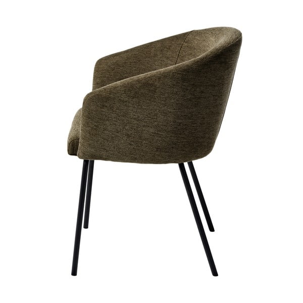 Khaki spalvos iš audinio valgomojo kėdė su porankiais Easton – Unique Furniture-image-4