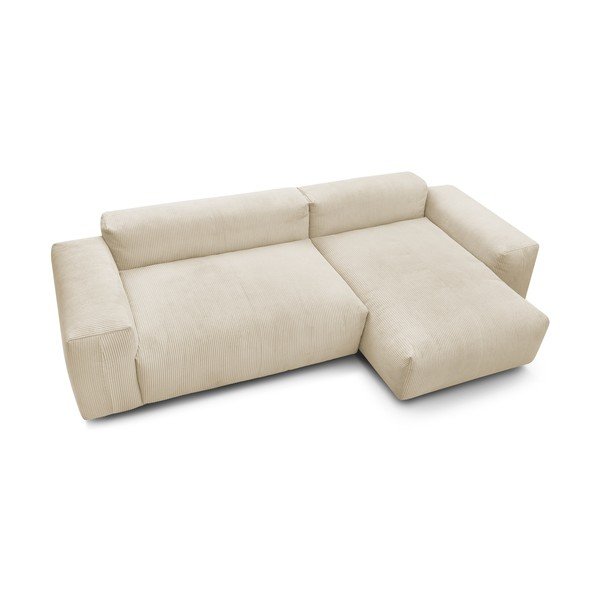Smėlio spalvos velvetinė kampinė sofa (dešinysis kampas) Lafayette - Bobochic Paris-image-3