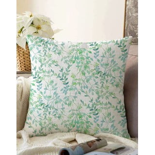 Smėlio ir žalios spalvos minimalistiniai pagalvėlių užvalkalai Twiggy, 55 x 55 cm