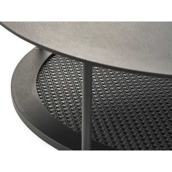 Juodos spalvos apvalios formos kavos staliukas ø 80 cm Pensacola – Unique Furniture-image-2