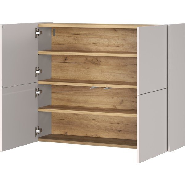 Kreminės spalvos matinis pakabinama spintelė 97x79x27 cm Binetto – Germania-image-4