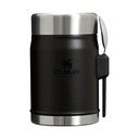 Matinės juodos spalvos iš nerūdijančio plieno maistui termosas 400 ml Legendary Food Jar + Spork Black 2.0 – Stanley