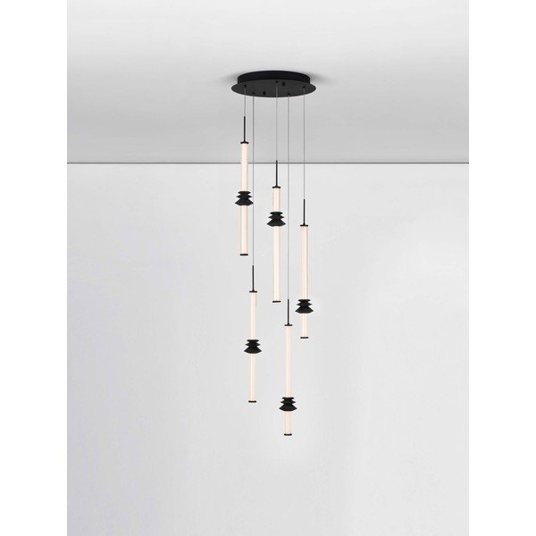 Matinės juodos spalvos iš keramikos kabantis šviestuvas LED su pritemdymo funkcija ø 35 cm su gaubtu iš akrilo stiklo Stalactite – Nova Luce-image-3