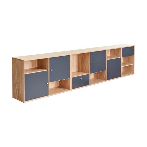 Juoda žema ąžuolinė komoda 267x61 cm Mistral - Hammel Furniture-image-2