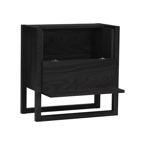 Juodos spalvos vyno spintelė pagaminta iš ąžuolo 59x60 cm NewEst - Woodman-image-2