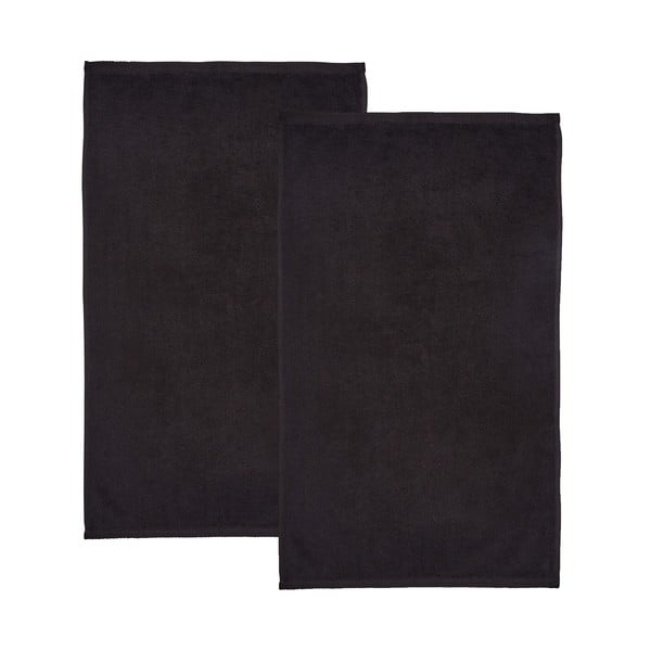 Juodos spalvos greitai džiūstantys/iš frote audinio iš medvilnės vonios rankšluosčiai 2 vnt. 90x140 cm Quick Dry – Catherine Lansfield