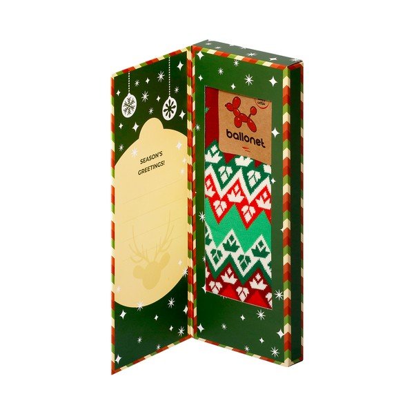 Ballonet Socks Season´s Greetings Socks Card with Flake, 36-40 dydis-image-3