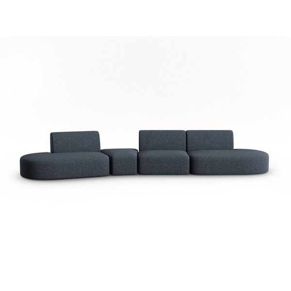 Mėlynos spalvos iš šenilinio audinio sofa su kairiuoju kampu 428 cm Paolo – Milo Casa