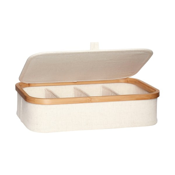 Smėlio spalvos iš tekstilės daiktadėžės su dangčiu 2 vnt. 38x26x9 cm Ecru – Hübsch-image-4