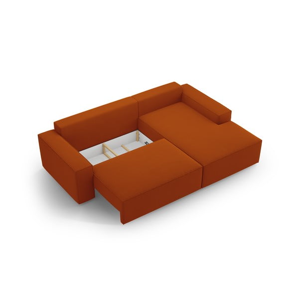 Sulankstoma kampinė sofa raudonos plytų spalvos (su dešiniuoju kampu) Jodie – Micadoni Home-image-4