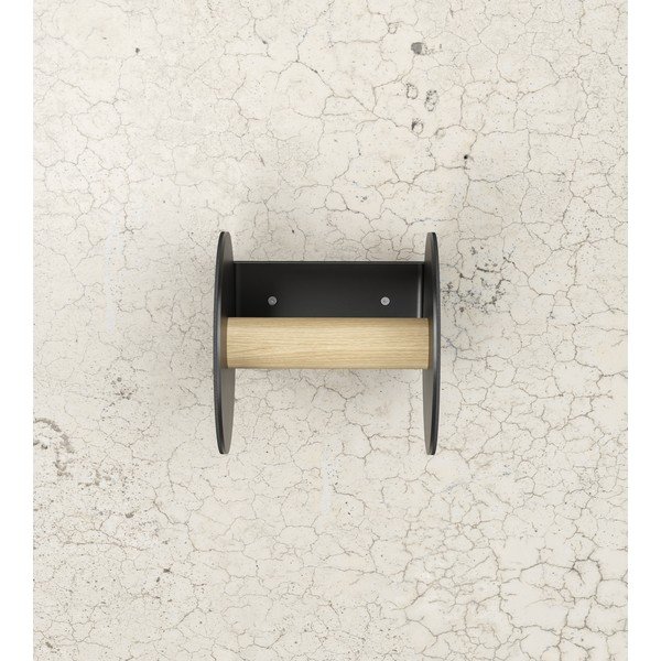 Sieninis juodos spalvos laikiklis tualetiniam popieriui Nupo – LIND DNA-image-2