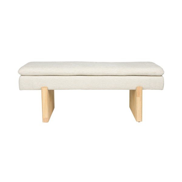 Kreminės spalvos paminkštinto audinio suolas Jappo – White Label