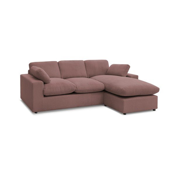 Rožinės spalvos kampinė sofa iš kordinio velveto Belair – Bobochic Paris-image-2