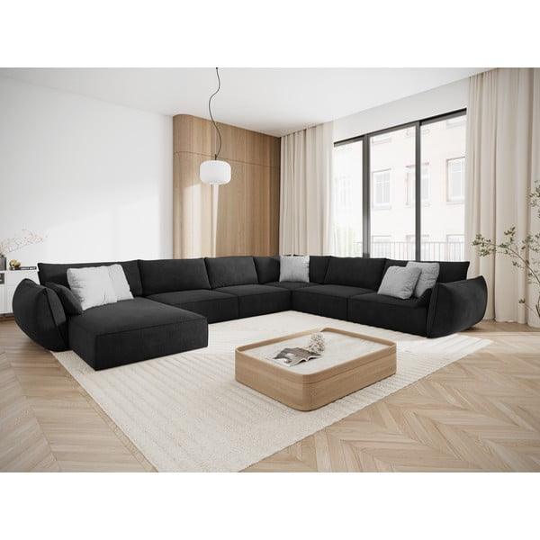 Tamsiai pilka kampinė sofa (dešinysis kampas) Vanda - Mazzini Sofas-image-1