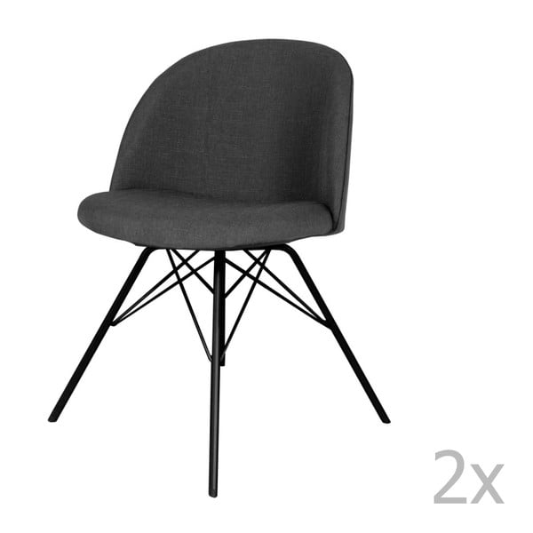 2 antracito pilkos spalvos "Tenzo Sofia Porgy" valgomojo kėdžių rinkinys