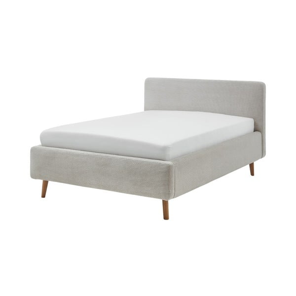 Smėlio spalvos viengulė lova audiniu dengta be grotelių 120x200 cm Mattis – Meise Möbel