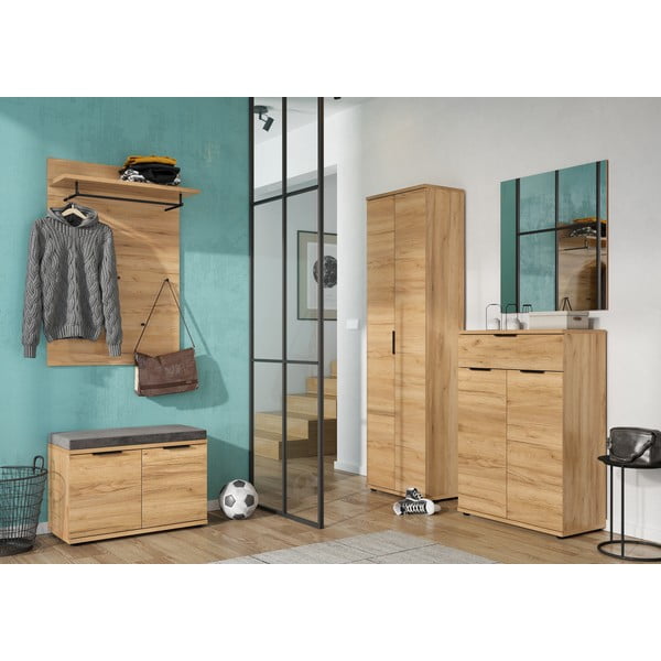 Ąžuolo apdailos batų spinta su stalčiais Fremont - Germania-image-1