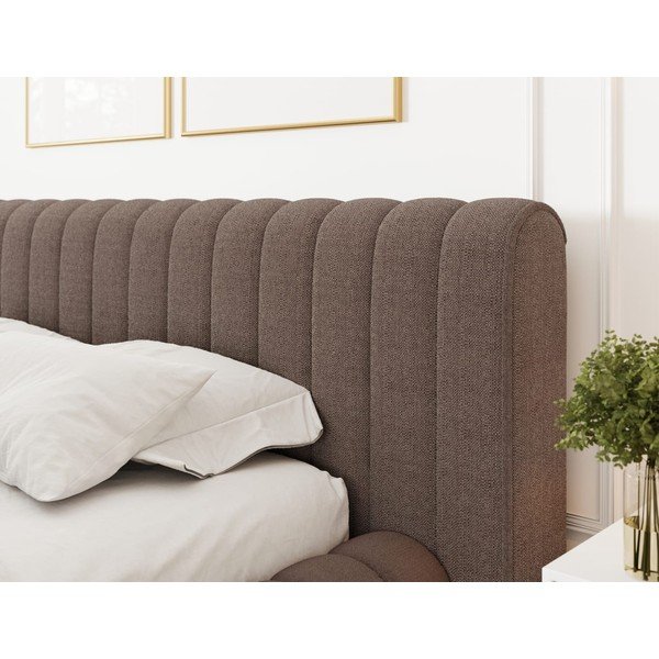 Rudos spalvos dvigulė lova dengta audiniu su sandėliavimo vieta su lovos grotelėmis 140x200 cm Carilla – ELTAP-image-4