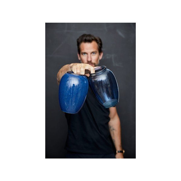 Mėlyno stiklo vaza "Bitz Kusintha", ø 14 cm-image-4