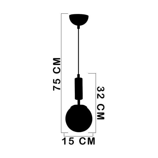 Kabantis šviestuvas baltos spalvos/juodos spalvos ø 15 cm su stiklo gaubtu Hector – Squid Lighting-image-2