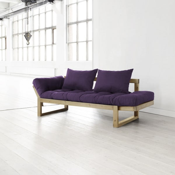 Kraštinė sofa violetinė/natūrali-image-2