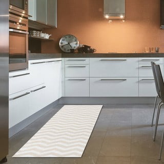 Smėlio ir baltos spalvos "Floorita Optical" bėgimo takelis, 80 x 130 cm