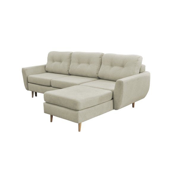 Kreminės spalvos sofa-lova su šviesiomis kojomis Mazzini Sofas Tulipe, dešinysis kampas-image-4