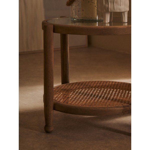 Apvalios formos šoninis stalas su stikliniu stalviršiu ø 57 cm Cebu – Premier Housewares-image-4