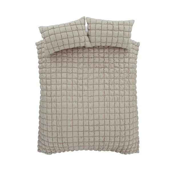 Smėlio spalvos patalynė dvigulei lovai 200x200 cm Puffer - Catherine Lansfield-image-2