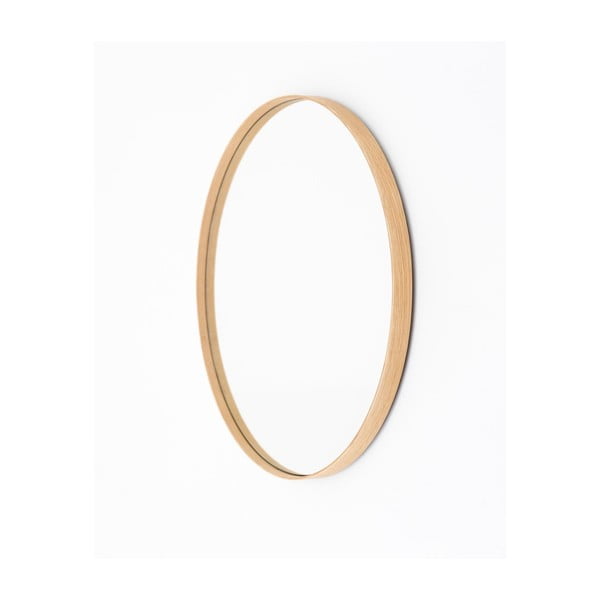 Sieninis veidrodis su ąžuoliniu rėmu Wireworks Glance, ⌀ 66 cm-image-1