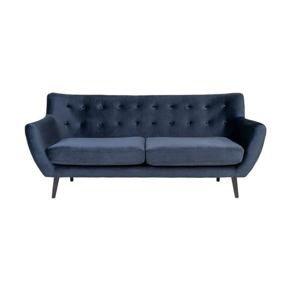 Tamsiai mėlyna aksominė sofa House Nordic Monte