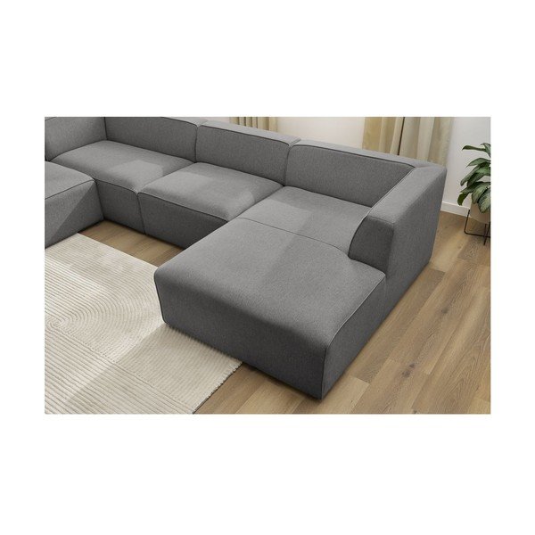 Tamsiai pilkos spalvos modulinė kampinė sofa (su kairiuoju kampu/„U“ formos) Megeve – Bobochic Paris-image-1