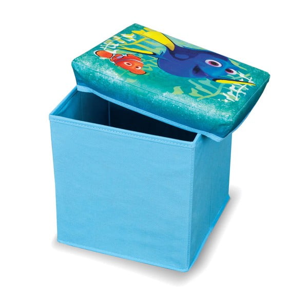 Mėlyna daiktadėžė-taburetė žaislams Domopak Finding Dory, 30 cm ilgio