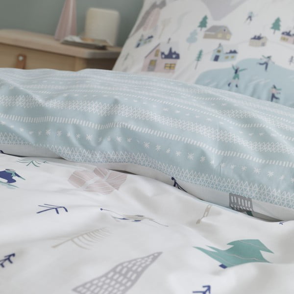 Iš medvilnės dvigulė patalynė baltos spalvos 200x200 cm Winter Fun – Bianca-image-3