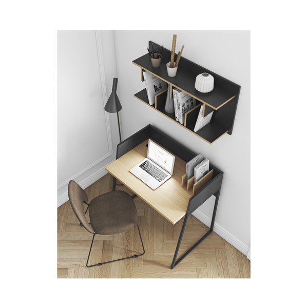 Juodos spalvos sieninių lentynų sistema TemaHome Bern, 230 x 90 cm-image-3