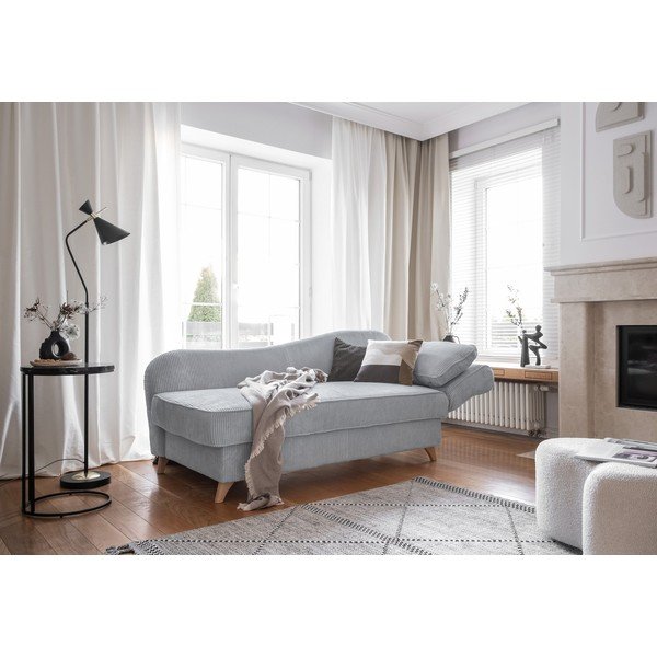 Šviesiai pilkos spalvos iš kordinio velveto gultas (su dešiniuoju kampu) Chic Charlotte – Miuform-image-2