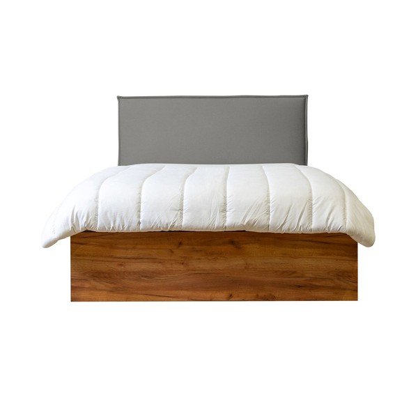 Dvigulė lova pilkos spalvos/natūralios spalvos su sandėliavimo vieta su lovos grotelėmis 140x190 cm Cara – Bobochic Paris-image-2