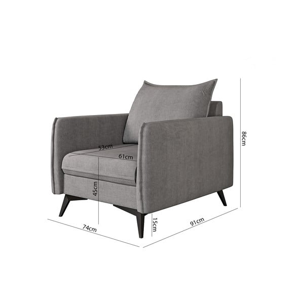 Krėslas pilkos spalvos Juli Bis – Ropez-image-3