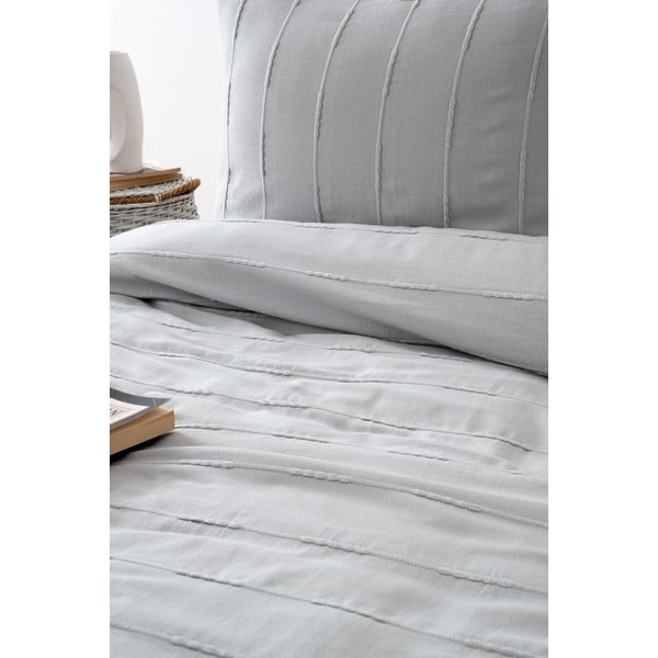 Lovatiesės, paklodės ir pagalvių užvalkalų rinkinys iš medvilnės pilkos spalvos 210x220 cm Sedef – Mijolnir-image-2