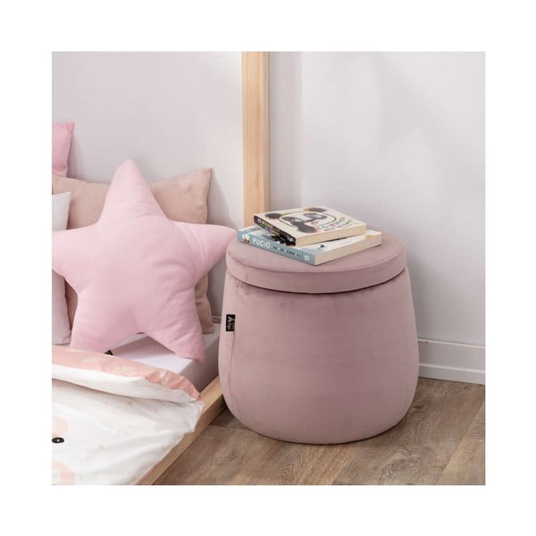 Iš velveto vaikiškas pufas juodos spalvos Posh Velvet – Yellow Tipi-image-3