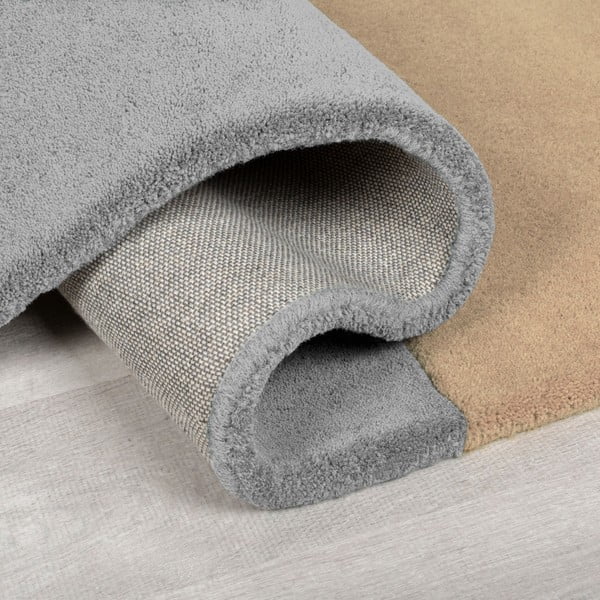 Rankų darbo juodos spalvos/pilkos spalvos iš vilnos kilimas 120x180 cm Lozenge Monochrome – Flair Rugs-image-3