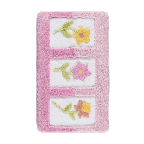 Rožinis vonios kilimėlis Confetti Vonios kilimėliai Anjelik, 60 x 100 cm