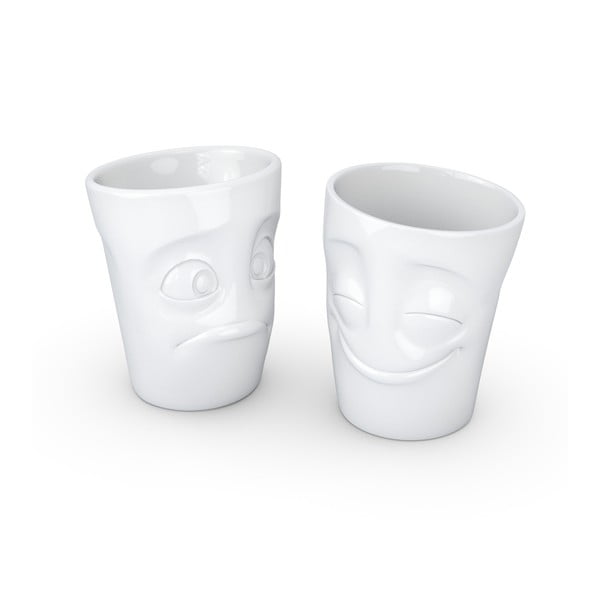 2 baltų porcelianinių puodelių rinkinys Cheery & Baffled 58 products, tūris 350 ml-image-2
