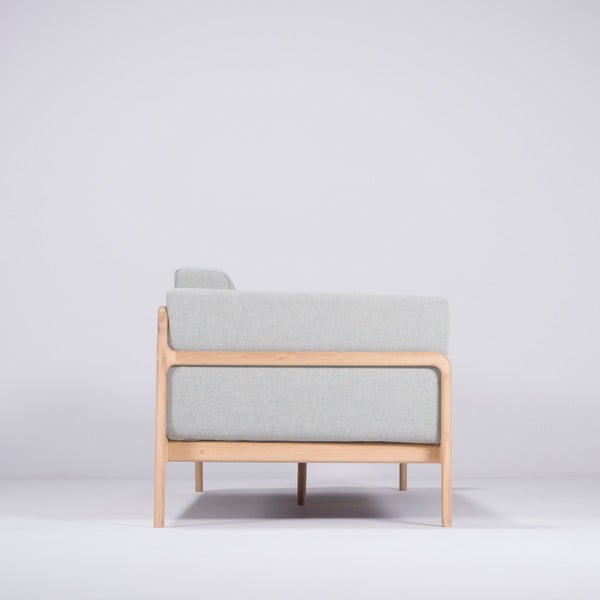 Mėlynai pilka sofa su ąžuolo konstrukcija Gazzda Fawn, 240 cm-image-2