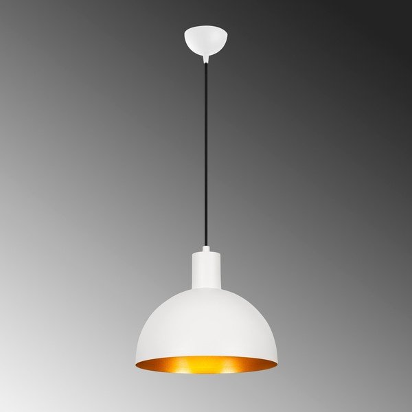 Kabantis šviestuvas baltos spalvos/auksinės spalvos ø 30 cm su metaliniu gaubtu Sivani – Opviq lights-image-2