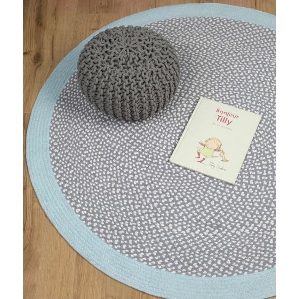 Mėlynas rankų darbo vaikiškas kilimas Nattiot Brenda, ∅ 120 cm-image-2