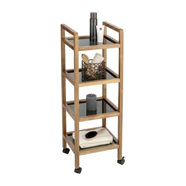 Juodos spalvos/natūralios spalvos iš akacijos masyvo vonios lentyna 35x101,5 cm Fondi – Wenko-image-2