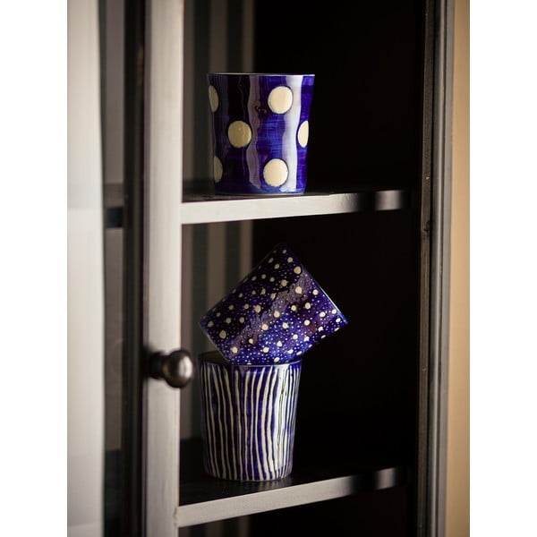 Tamsiai mėlynos spalvos iš akmens masės puodeliai 3 vnt. espreso 190 ml Minoa – Bloomingville-image-2