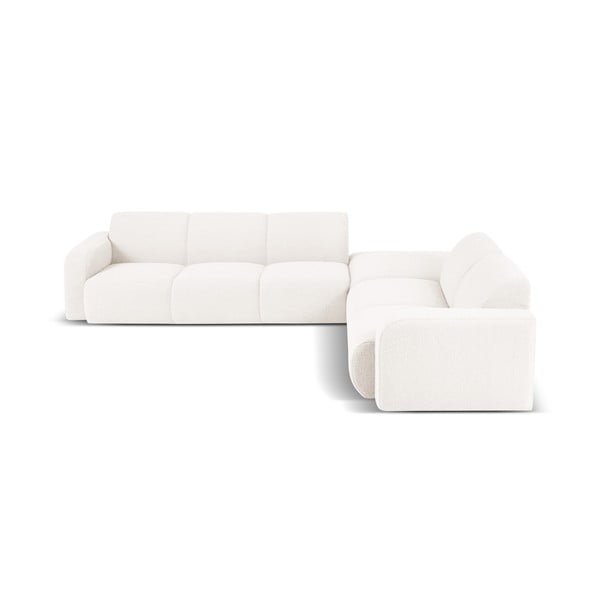 Kampinė sofa baltos spalvos iš boucle (su dešiniuoju kampu) Molino – Micadoni Home