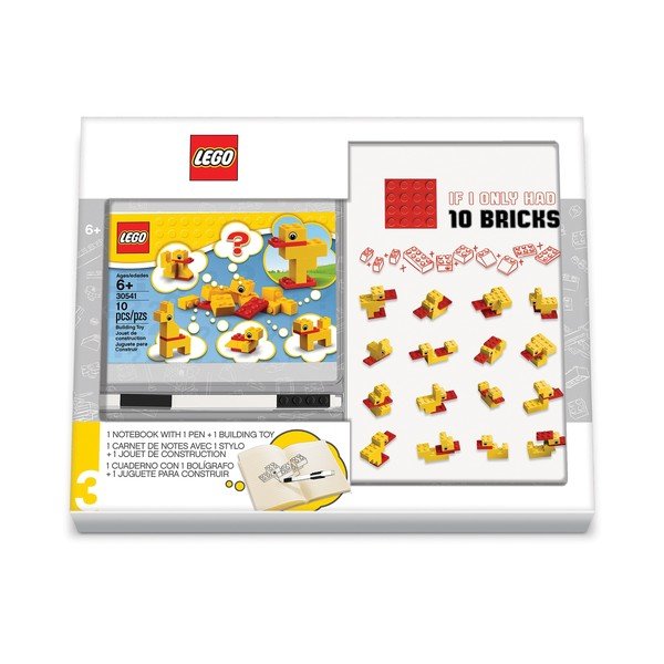 LEGO® kanceliarinės prekės Classic Ducks užrašų knygutė, rašiklis ir konstruktoriaus rinkinys-image-1